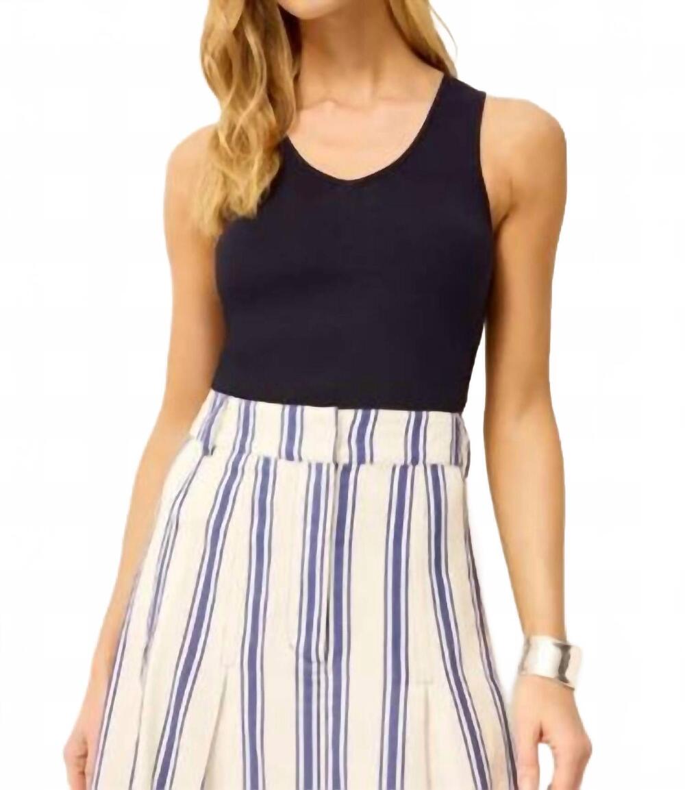 NEW MARIE OLIVER miranda v neck tank in navy